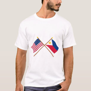 US and Philippines Crossed Flags T-Shirt