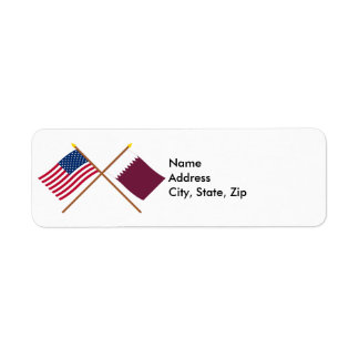 US and Qatar Crossed Flags