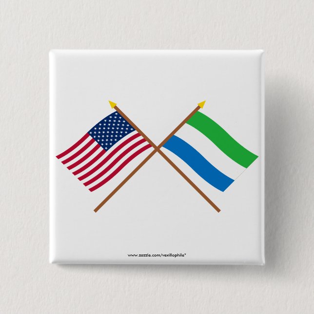 US and Sierra Leone Crossed Flags 15 Cm Square Badge (Front)