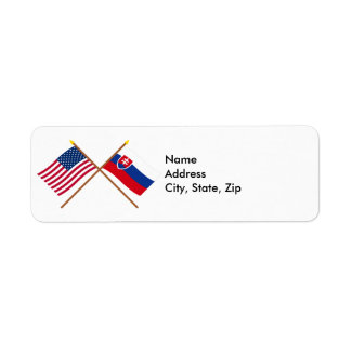 US and Slovakia Crossed Flags