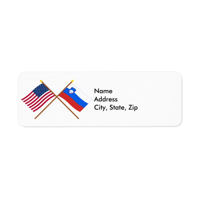 US and Slovenia Crossed Flags (Front)