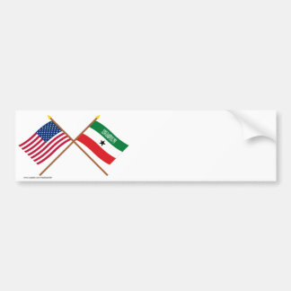 US and Somaliland Crossed Flags Bumper Sticker