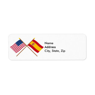 US and Spain Crossed Flags