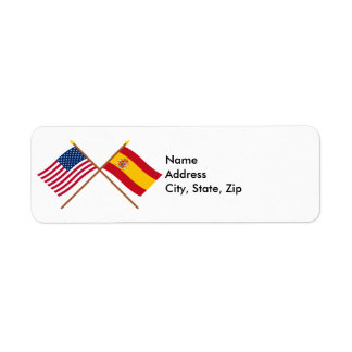 US and Spain Crossed Flags