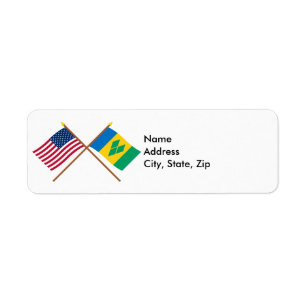 US and St. Vincent Crossed Flags