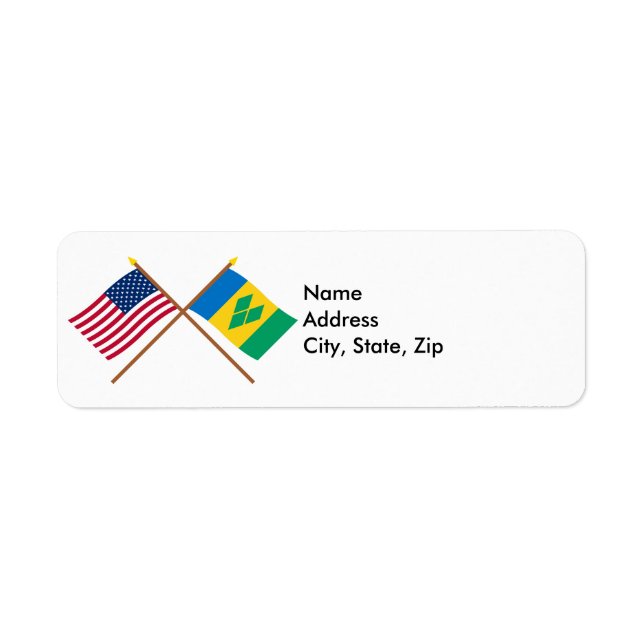 US and St. Vincent Crossed Flags (Front)