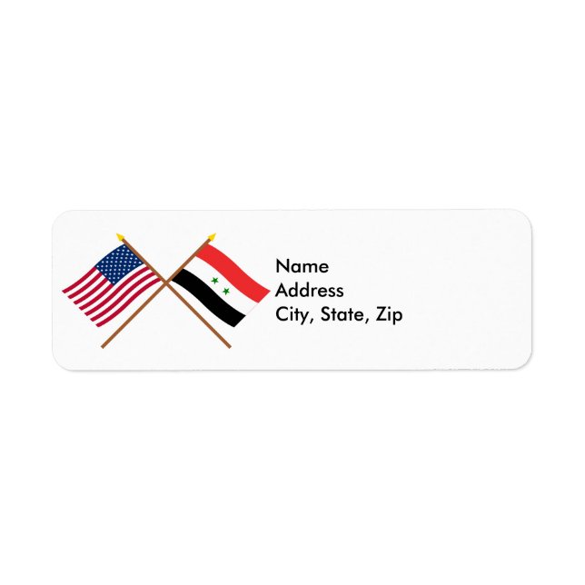 US and Syria Crossed Flags (Front)