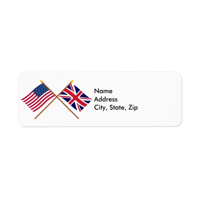 US and United Kingdom Crossed Flags (Front)