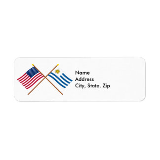 US and Uruguay Crossed Flags