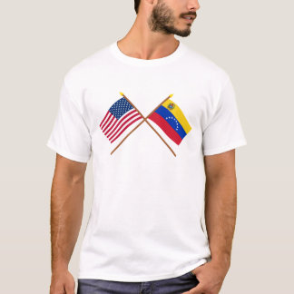 US and Venezuela Crossed Flags T-Shirt