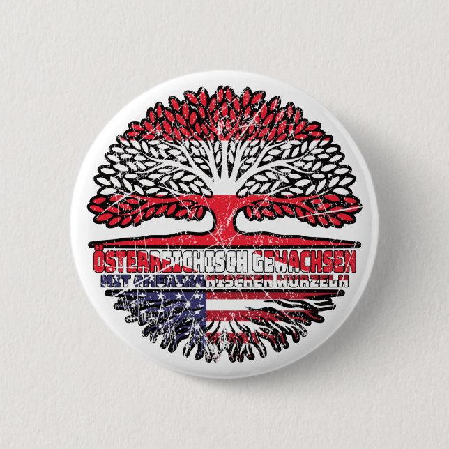 US Austrian Tree 6 Cm Round Badge (Front)