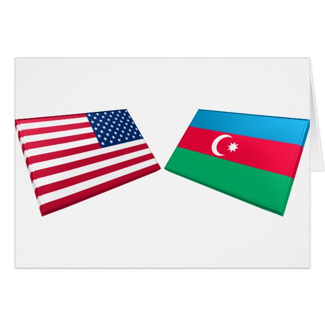 US & Azerbaijan Flags (Front Horizontal)
