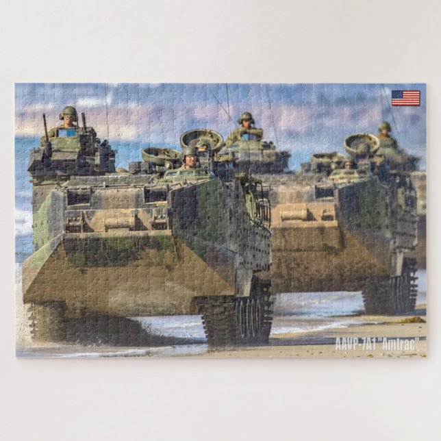 US BEACH ASSAULT - AAV (20x30 inch) Jigsaw Puzzle (Horizontal)