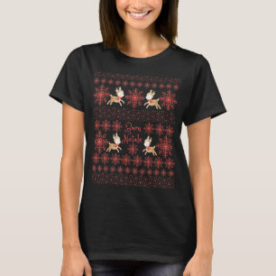 US Buon Natale Cute Reindeer Snowflake Pattern Red T-Shirt