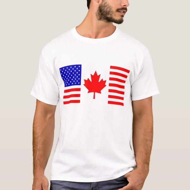 US/Canada Flag T-Shirt (Front)
