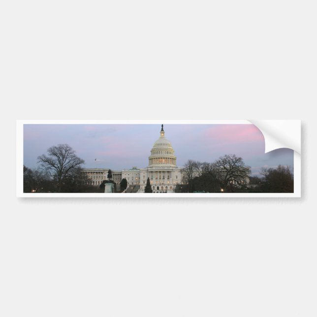 US Capitol at winter dusk Bumper Sticker (Front)