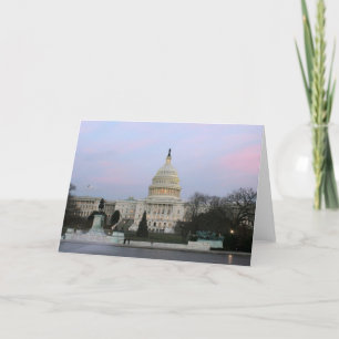 US Capitol at winter dusk Card