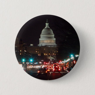 US Capitol Building at night 6 Cm Round Badge