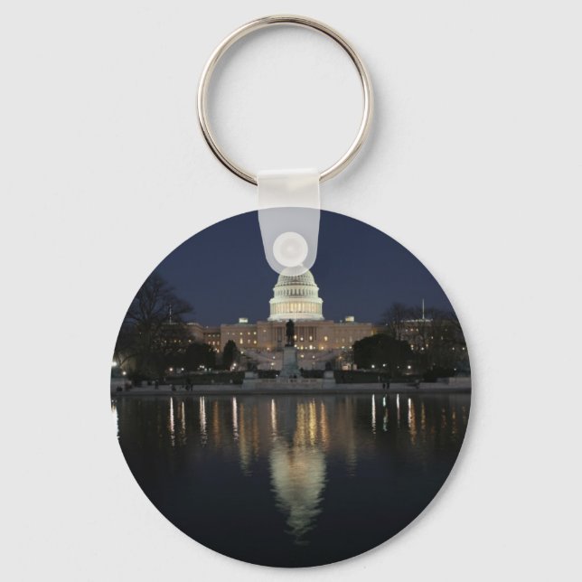US Capitol Building Night Key Ring (Front)