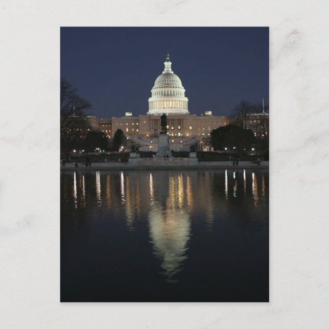 US Capitol Building Night Postcard (Front)