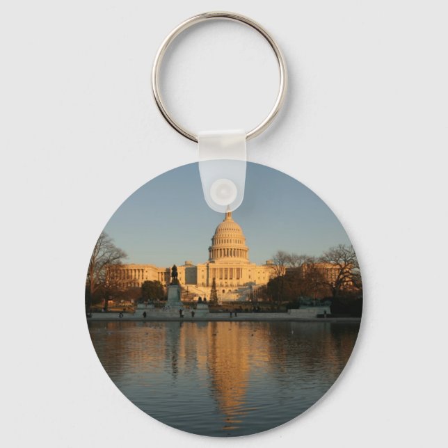 US Capitol Building Sunset Key Ring (Front)