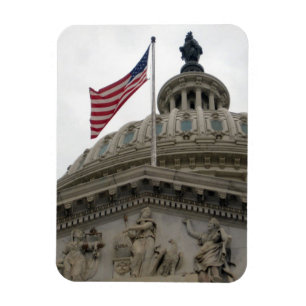 US Capitol Building with American Flag - East Magnet