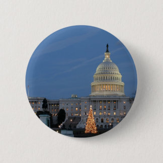 US Capitol celebrating Christmas photo 6 Cm Round Badge