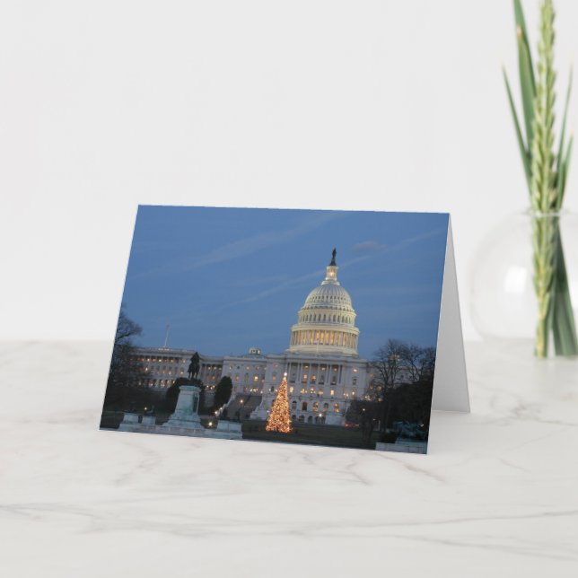 US Capitol celebrating Christmas photo Holiday Card (Front)
