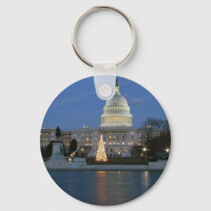 US Capitol celebrating Christmas photo Key Ring