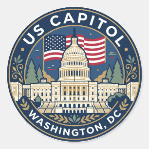US Capitol District of Columbia Classic Round Sticker