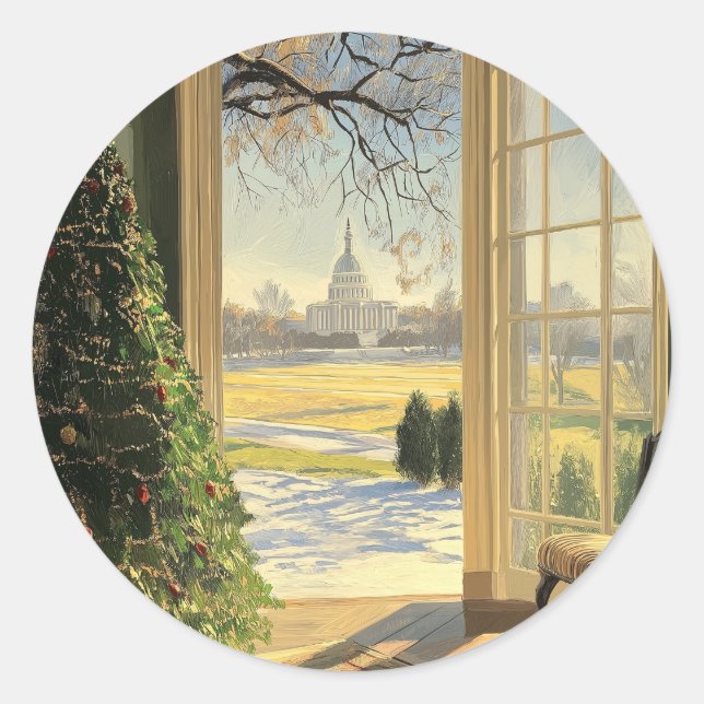 US Capitol Hill Christmas Tree Holiday Stickers (Front)