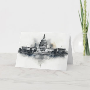 US Capitol Washington DC Card Black and White