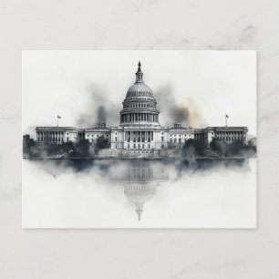 US Capitol Washington DC Postcard Black and White