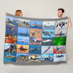 US CARRIER JET AVIATION “MONTAGE” FLEECE BLANKET