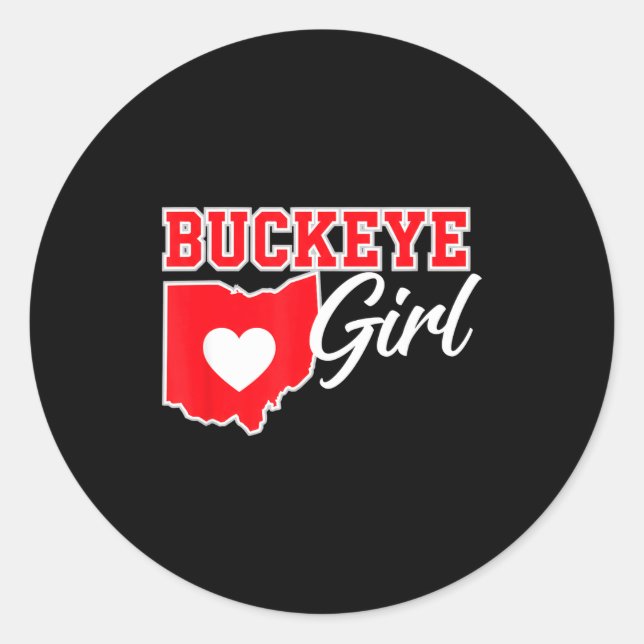 Us Cities Buckeye Girl Ohio Home Heart State  Classic Round Sticker (Front)