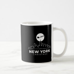 Us Cities New York Christmas Skyline Nyc Holiday S Coffee Mug