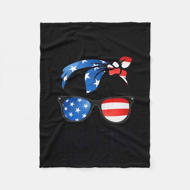 Us Citizen Est 2025 New Citizenship American Usa G Fleece Blanket (Front)