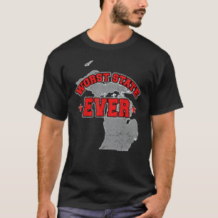 US Citizen Proud America Land Map Worst State Mich T-Shirt