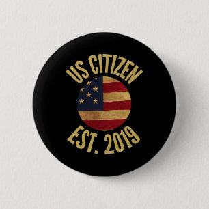 Us Citizenship 2019 Gif American Flag Usa  6 Cm Round Badge