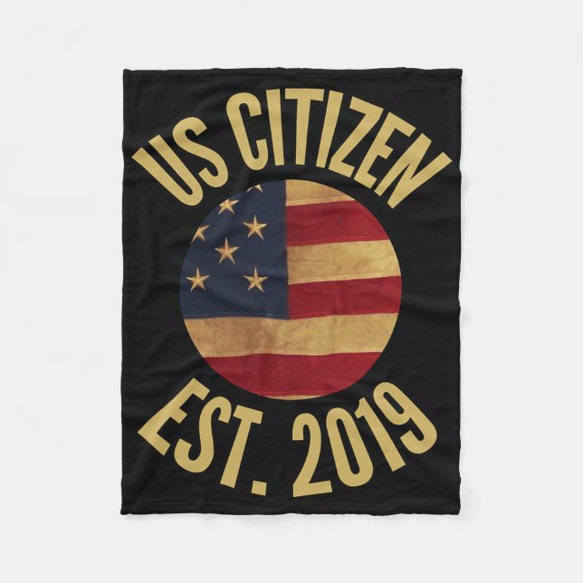 Us Citizenship 2019 Gif American Flag Usa  Fleece Blanket (Front)