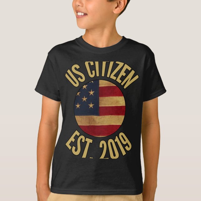 Us Citizenship 2019 Gif American Flag Usa  T-Shirt (Front)