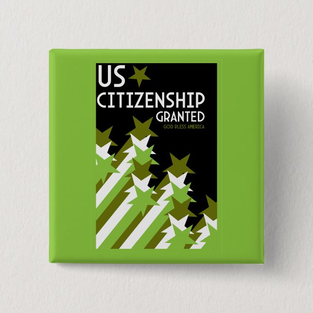 US Citizenship Granted 15 Cm Square Badge (Front)