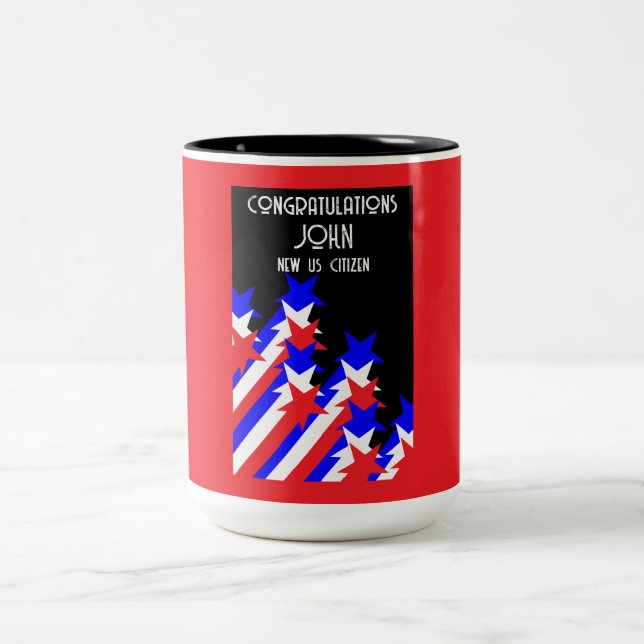US Citizenship Granted Two-Tone Coffee Mug (Center)