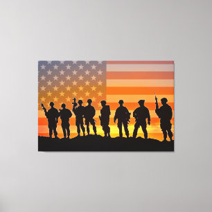 US COMBAT SQUAD 32x48 Canvas Print
