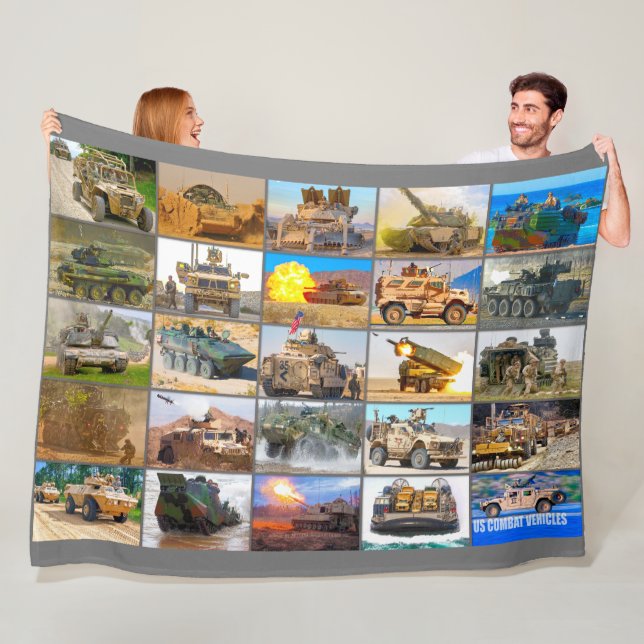 US COMBAT VEHICLES “MONTAGE” FLEECE BLANKET (In Situ)