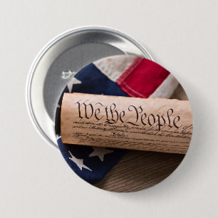 US Constitution 7.5 Cm Round Badge