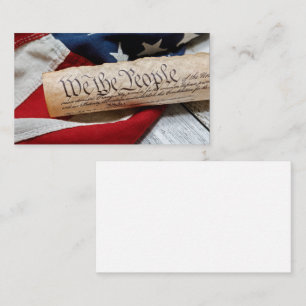 US Constitution and Flag Business Card