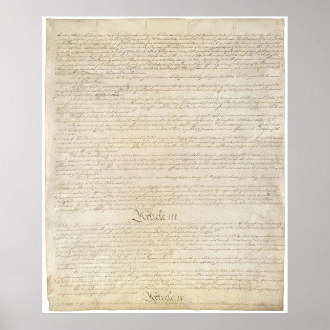 US. Constitution Page 3 Poster (Front)