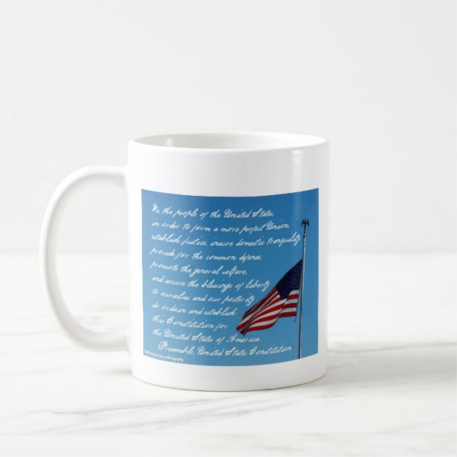 US Constitution Preamble Flag Mug (Left)