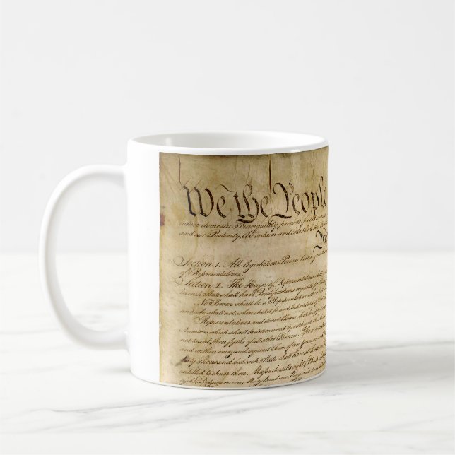 US Constitutional Freedoms - Know Your Rights! Coffee Mug (Left)